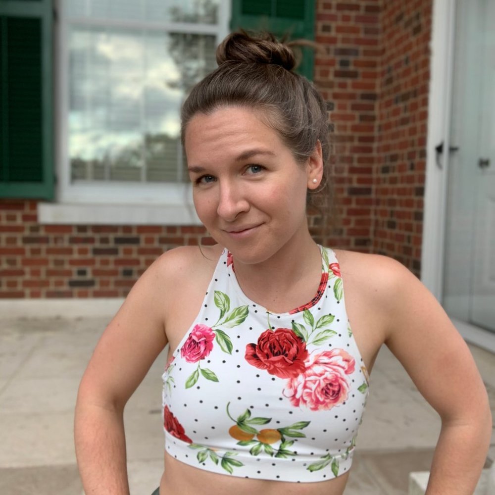 Dots 'n Roses Racerback Sports Bra